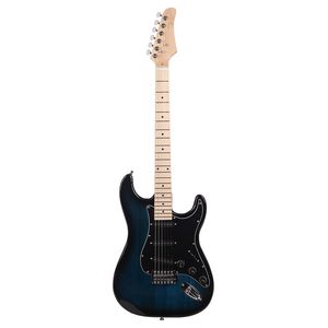 Guitare acoustique électrique ST élégante de 39 pouces, pickguard noir, haute qualité, prix abordable, corps en acrylique noir, palissandre bleu foncé - Product Image 1