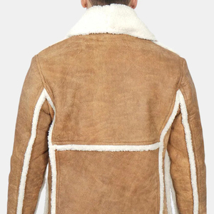 Wholesale <b>Vintage</b> Fur Leather <b>Trench</b> <b>Coat</b> Premium Men's Winter Long Customizable Horn Button Closure - Product Image 6