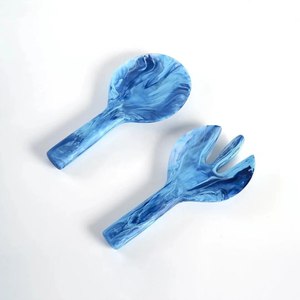 Factory <b>Price</b> <b>Epoxy</b> <b>Resin</b> Salad Servers Set Blue Speckled Finish Kitchenware Tableware Food Serving Salad Server Tools - Product Image 1