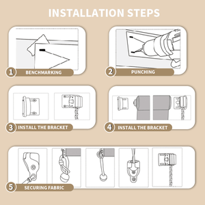 Ombrelloni e basi per patio 7x8 in HDPE con rullo a scomparsa, resistenti e durevoli - Product Image 4