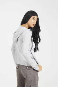 Sweat à capuche pour femme d'hiver personnalisé, écologique, 100% coton, épais, surdimensionné, avec logo sur le devant - Product Image 2