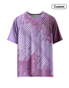 เสื้อฟุตบอลแขนสั้นแบบกำหนดเอง พิมพ์ลายแบบซับลิเมชั่น โพลีเอสเตอร์ 100% คอกลม เสื้อยืดผู้ใหญ่ ลายไล่เฉดสี ทรงปกติ - Product Image 1