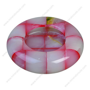 Modern Luxury High-End Design <b>Ashtray</b> Natural Marble Decoration New Style Patchwork Pink Onyx <b>Ashtray</b> - Product Image 4