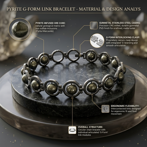 Divine Solutions Pyrite <b>Beads</b> <b>Bracelet</b> with Sterling Silver Chain Unisex Peace Design Gift for Hindus - Product Image 5