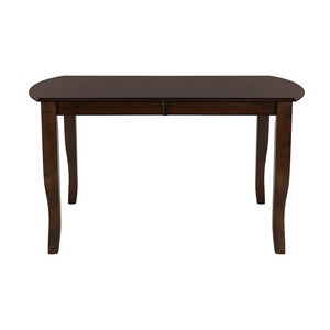 Mesa de Comedor de Diseño Simple de 1 Pieza con Extensión Separada, Acabado en Cerezo Oscuro, Mueble de Madera con Chapa de Mango para Uso Doméstico - Product Image 2