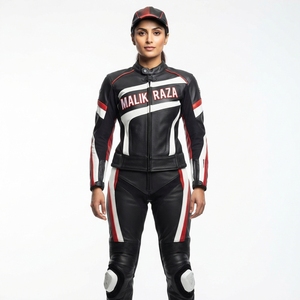 Combinaison de course moto en cuir 2 pièces pour femme, logo personnalisé, nom et couleur personnalisés, cuir de vachette véritable - Product Image 5