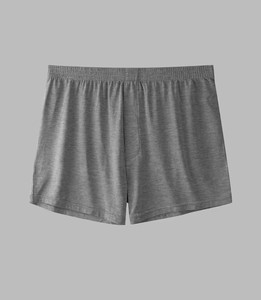Boxers pour hommes - Tissu modal doux, haute élasticité et coupe ample, sous-vêtements gris clair uni pour un usage quotidien décontracté - Product Image 3