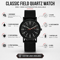 Montre à quartz de luxe pour homme, bracelet en alliage et nylon, fonctionnalités sportives lumineuses, carrée, résistante à l'eau, tendance, pour le quotidien et le travail, ODM