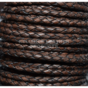 4mm Vintage Bolo <b>Braided</b> Leather Antique Dark Brown Shine <b>Cord</b> Antique Leather <b>Cord</b> for Handmade Jewelry & Crafts - Product Image 5