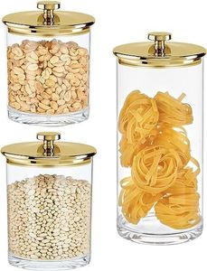 Storage jar airtight <b>glass</b> jar kitchen canister set <b>glass</b> jar with lid gold lid <b>glass</b> jar food storage <b>container</b> clear <b>glass</b> jar - Product Image 5