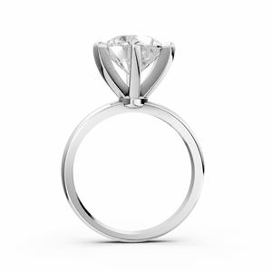 Anillo de Compromiso y Boda Clásico de Plata de Ley con Moissanita, Corte Brillante, Engaste de Garras, Joyería para Mujer - Product Image 3