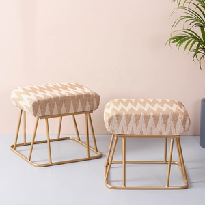 Square Metal Ottoman Sitting <b>Stool</b> Living Room Furniture Office <b>Stool</b> Velvet Ottoman Footstool Footrest <b>Stool</b> Pouffes Home Decor - Product Image 5