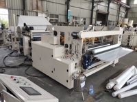 Ligne de fabrication automatique de papier toilette haute vitesse, certifiée CE, impression bicolore et gaufrage à la colle