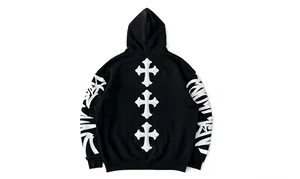 Sudadera con Capucha Estilo Urbano para Invierno |   Cruz gótica para la espalda |   Y2K Grunge Unisex |   Forro Polar de Algodón Resistente e Impermeable - Product Image 2