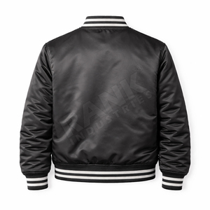 Chaqueta Varsity Ligera de Satén, Chaqueta de Invierno, Ropa de Calle Elegante, Chaqueta Varsity de Satén - Product Image 2