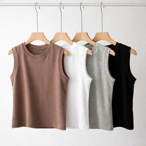 Custom Logo <b>Women</b> Tank Top Lightweight Gym <b>Sleeveless</b> <b>Shirt</b> Wholesale Summer Cotton Tank Top Stretch Fitness Apparel - Product Image 3