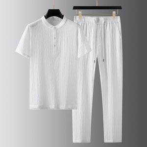 OEM Mens Sun Protection Sportswear Set Breathable Pleated Casual Two Piece Outfit Lightweight Summer Activewear Clothing Set - Product Image 2