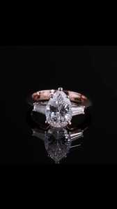 3 CT Pear Cut Lab Grown Diamond Engagement <b>Ring</b> for Women | IGI Certified Luxury <b>Solitaire</b> <b>Ring</b> | Rose Gold Plated Wedding Party - Product Image 4
