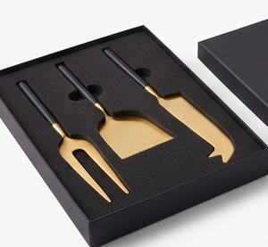 Modern Golden <b>Cheese</b> Tools <b>Set</b> With Black Handles Durable Metal <b>Cheese</b> <b>Knife</b> <b>Set</b> For Serving Use Kitchenware And Cutting Use - Product Image 3