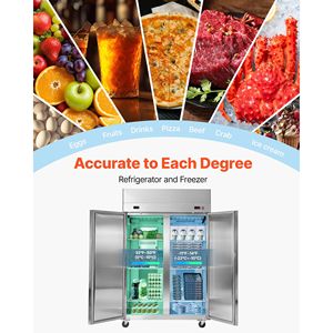 Congelatore Verticale Commerciale a Doppia Porta da 31,89 Pollici di Larghezza, 31,1 Cu.ft, con Sbrinamento Automatico per Cucine Professionali - Product Image 2