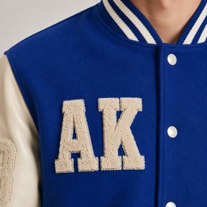 Chaqueta Varsity de Béisbol con Logotipo Personalizado de Alta Calidad, Estilo Vintage, para Hombre, Bordada, de Lona, Resistente al Viento, con Diseño Gráfico - Product Image 3
