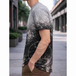 เสื้อยืดผู้ชาย ผ้าฝ้าย 100% พิมพ์ลาย ย้อมสีแบบแอซิดวอช สไตล์วินเทจ ขาดๆ แบบสตรีทแวร์ ลายกราฟิกแบบกำหนดเอง เสื้อยืดย้อมสีแบบไทได - Product Image 4