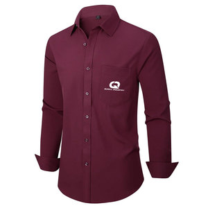 Nouvelle Arrivée Chemise Habillée Décontractée en Coton pour Homme Manches Longues Boutonnée Couleur Unie Tenue de Bureau Formelle Respirante Séchage Rapide - Product Image 2