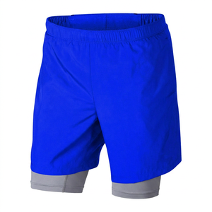 Pantalones Cortos Deportivos Grises Sólidos para Hombre, Cintura Media, Elásticos, de Secado Rápido, de Spandex y Poliéster, Tejido de Punto, Cortos - Product Image 3