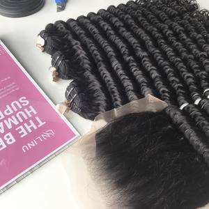 Deep <b>Curly</b> Super Double Drawn SDD Full Ends Natural Black Color Hair <b>Extensions</b>, Luxury Quality - Product Image 3