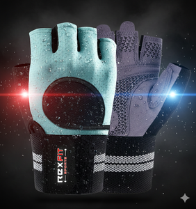 Gants de sport REXFIT à demi-doigts, respirants, avec sangle de poignet réglable, unisexes, pour entraînement fitness - Product Image 1