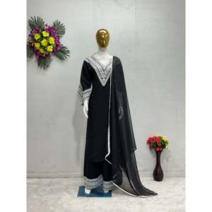 Haut de soirée pour femme design bas et Dupatta avec manches cloche fantaisie - Product Image 5