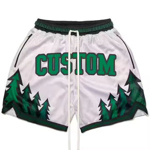 Men's Geometric Print Satin Shorts Mid Waist Drawstring Quick Dry Casual Sport Wear 100% Polyester - Product Image 2