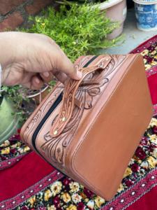 Sac à main bandoulière et épaule pour femme en cuir véritable et laine aztèque fait main avec franges 2026 - Product Image 2
