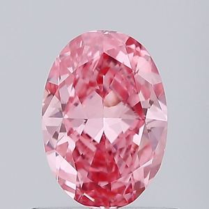 Diamant rose vif fantaisie certifié IGI, cultivé en laboratoire, taille ovale, diamant non monté pour la vente en gros de bijoux fins - Product Image 1
