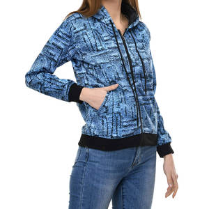 Sweat à capuche léger zippé à manches longues pour femme, vêtement de sport décontracté et uni avec fermeture éclair et cordons de serrage - Product Image 6