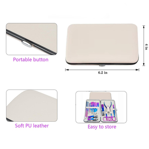 Wholesale 8-Piece German Stainless Steel Manicure Pedicure Kit Nail <b>File</b> Scissor Pusher Beauty Set PU Zipper Case <b>Box</b> Packaging - Product Image 3