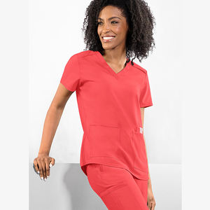 Blusas Médicas de Manga Corta para Mujer, Ligeras, con Múltiples Bolsillos, Lisas, a la Moda, Novedad 2026, Precio de Fábrica, Venta al Por Mayor - Product Image 5