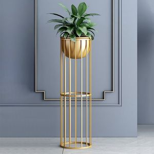 23.6 \ "moderna fioriera interna in metallo dorato con supporto per mobili da soggiorno o esposizione di piante - Product Image 1