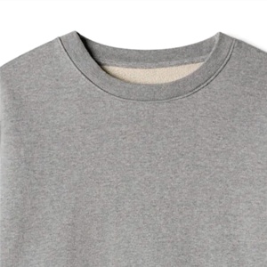 Sweat-shirt unisexe à col en V en molleton tricoté 100 % coton gris, coupe classique, style décontracté d'été, couleur unie, écologique - Product Image 3