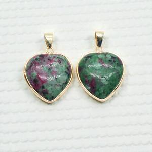 จี้รูปหัวใจรูบี้โซไซต์ 14 มม. - เครื่องประดับจี้ทำมือเงินแท้ 925 - Product Image 1