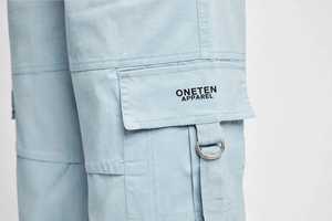 กางเกงคาร์โก้ผู้หญิงสีฟ้าอ่อนของ Oneten Apparel ทรงปกติ เอวยางยืด ทรงจ็อกเกอร์ ด้านหน้าเรียบ ระบายอากาศได้ดี ผ้าฝ้าย 100% - Product Image 6