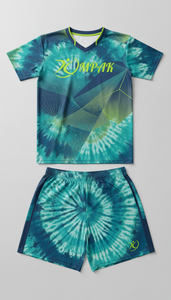 Conjunto de Camiseta y Pantalones Cortos de Voleibol Tribal Sublimados en Verde Menta, Personalizados al por Mayor, Uniformes de Equipo Absorbentes de Sudor, Sublimación Activa OEM - Product Image 2