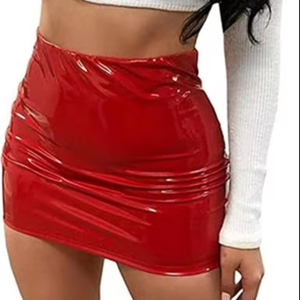 Minifalda de Cuero para Mujer, Diseño Personalizado OEM ODM, Cintura Alta, Corte Ajustado, Falda Corta de Cuero PU, Moda Femenina, Venta de Fábrica, Proveedor - Product Image 1