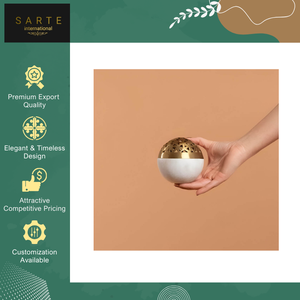 Proveedor Indio Vende Quemador de Incienso de Latón Personalizado, Quemador de Bakhoor Dorado con Mármol Blanco y Latón Dorado para Decoración Árabe del Hogar - Product Image 3