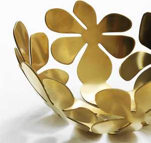 Bol de service décoratif moderne en aluminium poli Stockholm, jetable, pour la décoration de la maison, les fruits, les collations, centre de table - Product Image 2