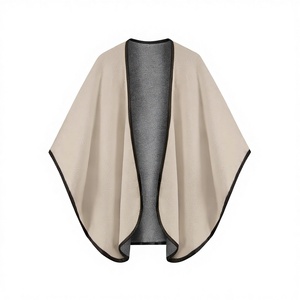Women Gray Open Front Shawl <b>Cardigan</b> Cape Loose Fit Casual Elegant Fashion Lightweight Wrap Outerwear OEM Wholesale Custom Cloth - Product Image 2