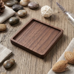 Wholesale ILAHI's Eco-Friendly Brown Square Wooden Coaster Classic Design Tabletop <b>Protective</b> Accessory Customizable Size Home - Product Image 4