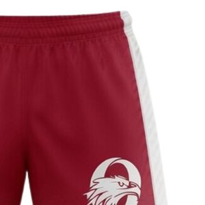 Shorts de lacrosse unisexes rouges en polyester, coupe athlétique, vêtements de sport légers, uniforme d'équipe, entraînement, match, vêtements de compétition - Product Image 4