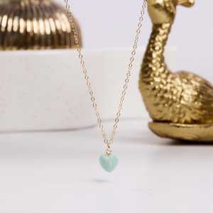 Pendentif Cœur Vintage Fait Main en Argent 925 et Aigue-marine, Bijou Délicat pour Demoiselle d'honneur, Cadeau pour Fiancée, Épouse, Petite Amie, Meilleure Amie - Product Image 1