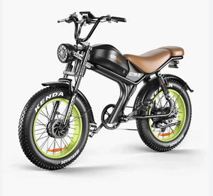 MEJOR OFERTA 2026: Bicicleta Nueva Negra con Asiento Marrón, Neumáticos Anchos Kenda, Llantas Verdes Fluorescentes, Frenos de Disco, Transmisión por Cadena - Product Image 3
